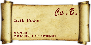 Csik Bodor névjegykártya
